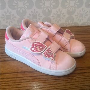 Puma Pink Butterfly Sneakers - Girls Size 11